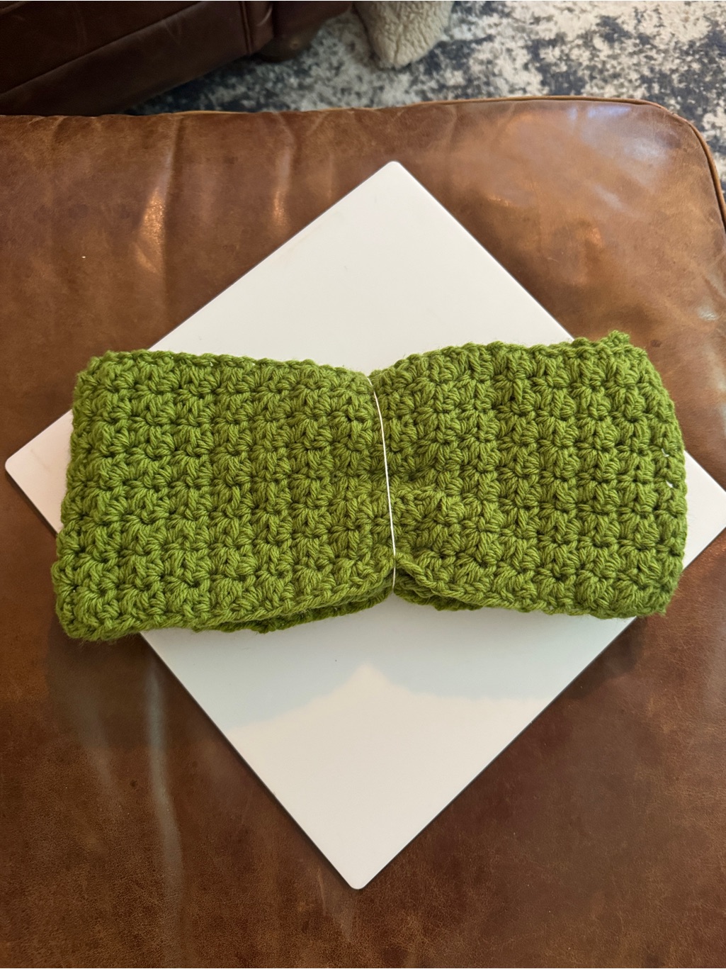 Green Crochet Knit Headband - Women's Ear Warmer